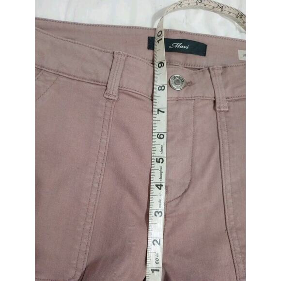 Mavi Ivy jogger Mid-rise Slim Cargo Pants Jeans Sz 27/28 New Flap Pocket Pink - Picture 10 of 11